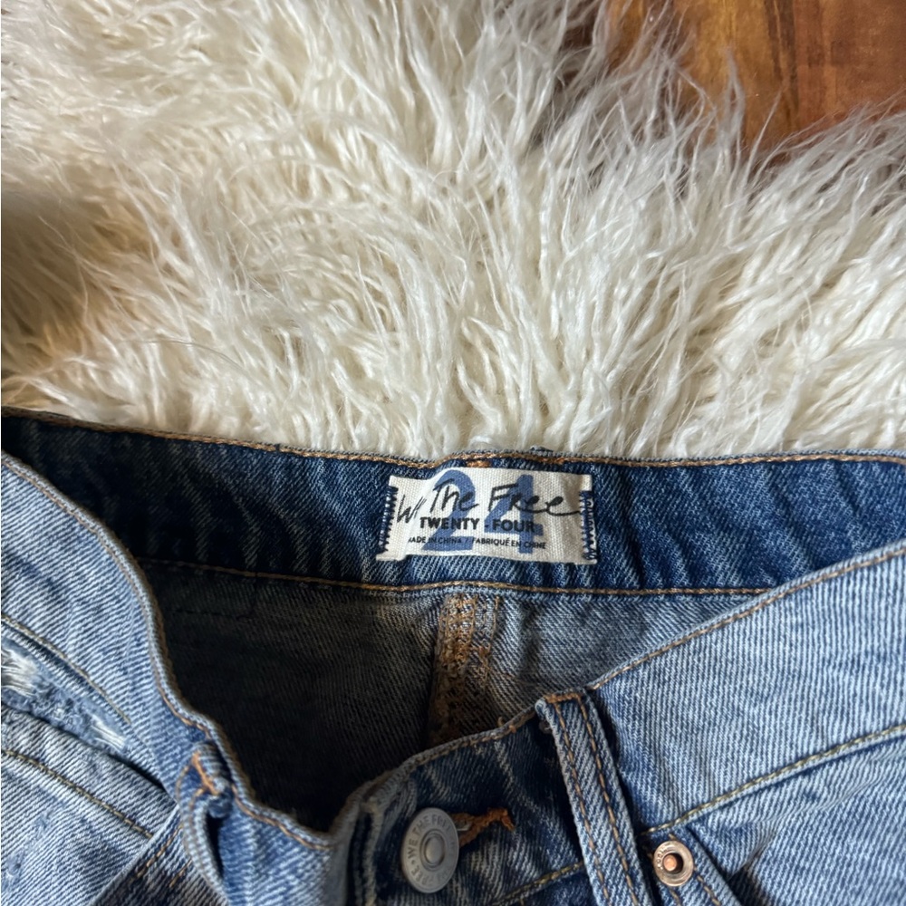 Free People Distressed Denim Mini Skirt - Picture 4 of 6